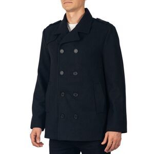 Alpine Swiss Jake Mens Pea Coat Wool Blend Double Breasted Dress Jacket Peacoat